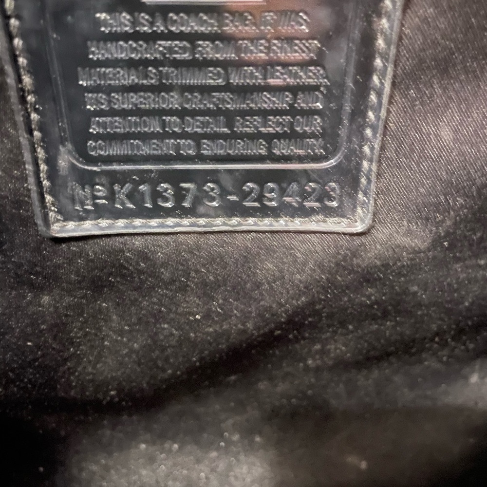 Coach Signature Canvas Tote in Black and Tan - Picture 4 of 5